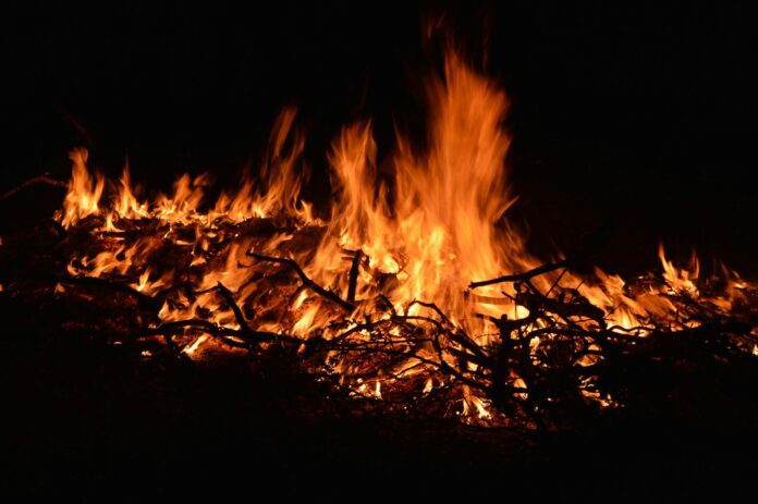 Photo of a Campfire at Night